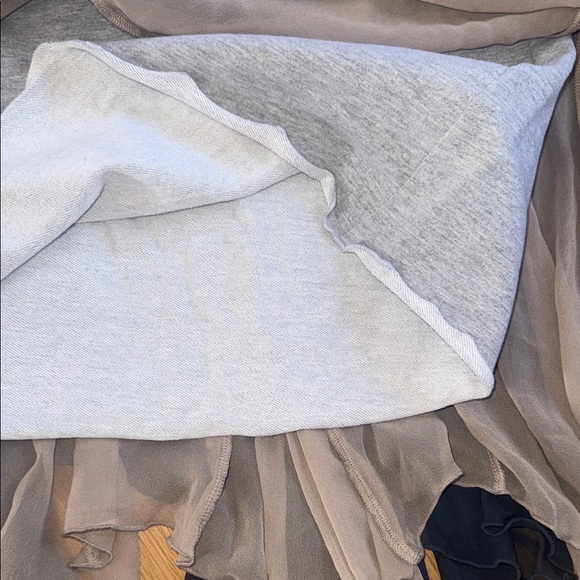 Vintage LaRok Blue Cream layered flowy Skirt Size Small Silk - Picture 5 of 8